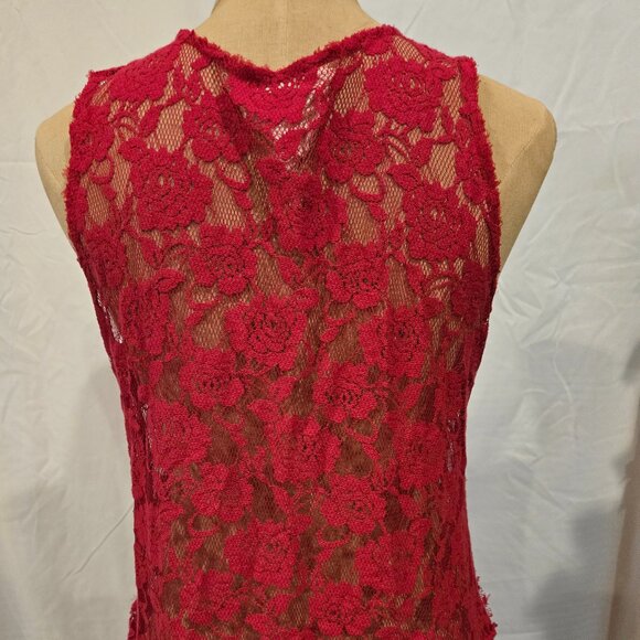 FREE PEOPLE RED LACE DRESS - Picture 7 of 11